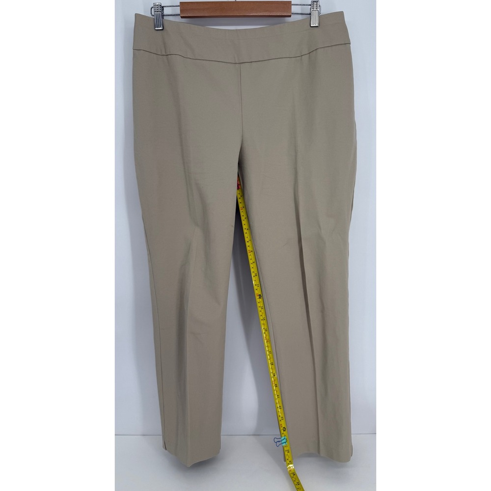 Chicos Fabulously Slimming Ankle Pants Tan Khaki Pull On Stretch Sz 2 (L) - Picture 4 of 12